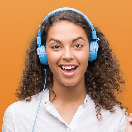 Young woman with teeth whitening